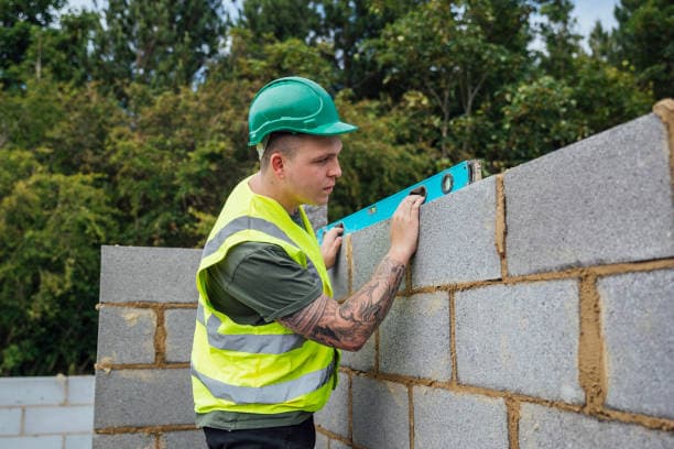 Blockwork checked to line and level