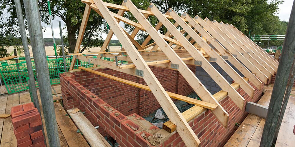 Cut roof and timber carcass